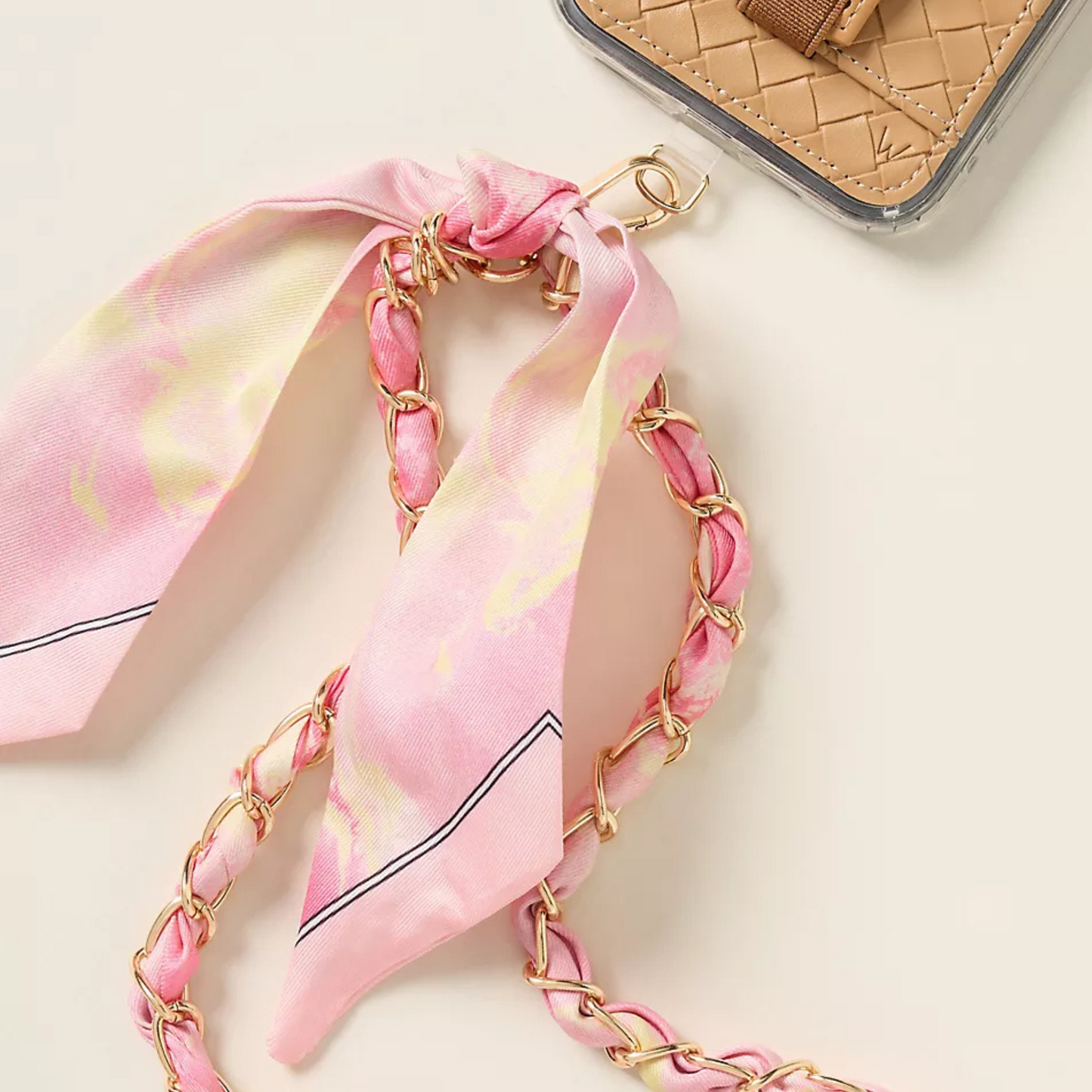 Pink Champagne Crossbody Phone Chain