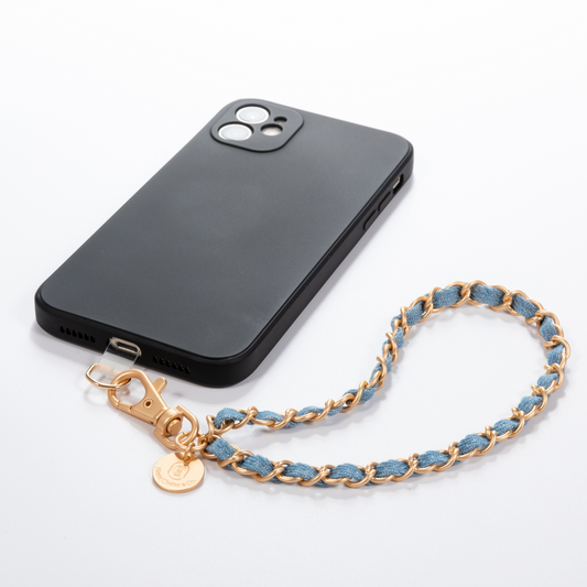 Denim Dream x Matte Gold Phone Wristlet