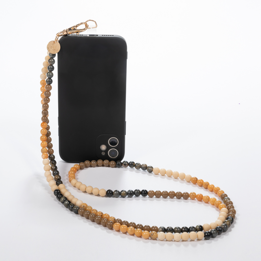 Tortoise Shell Ivory Crossbody Phone Chain
