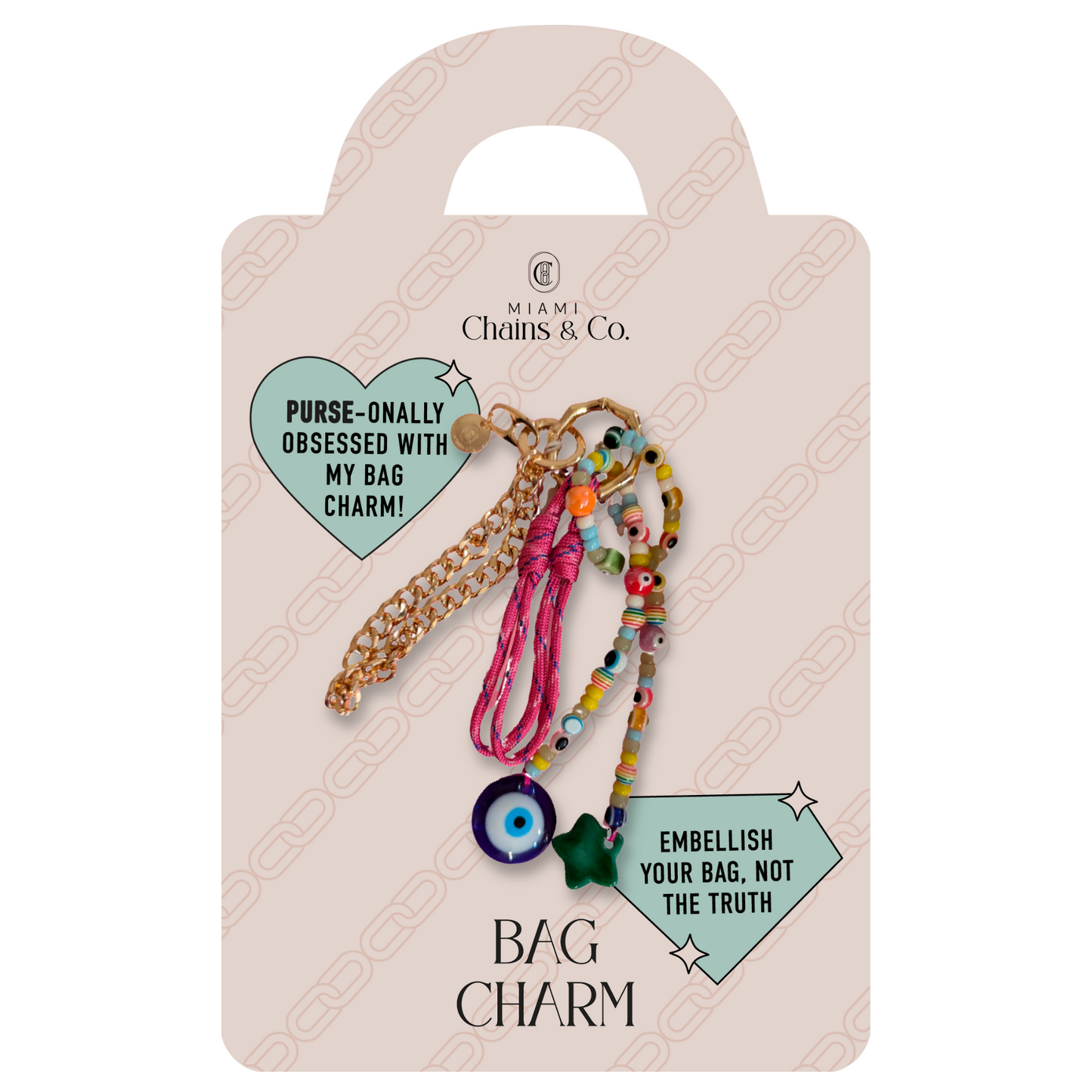 Fuchsia Fortune Bag Charm