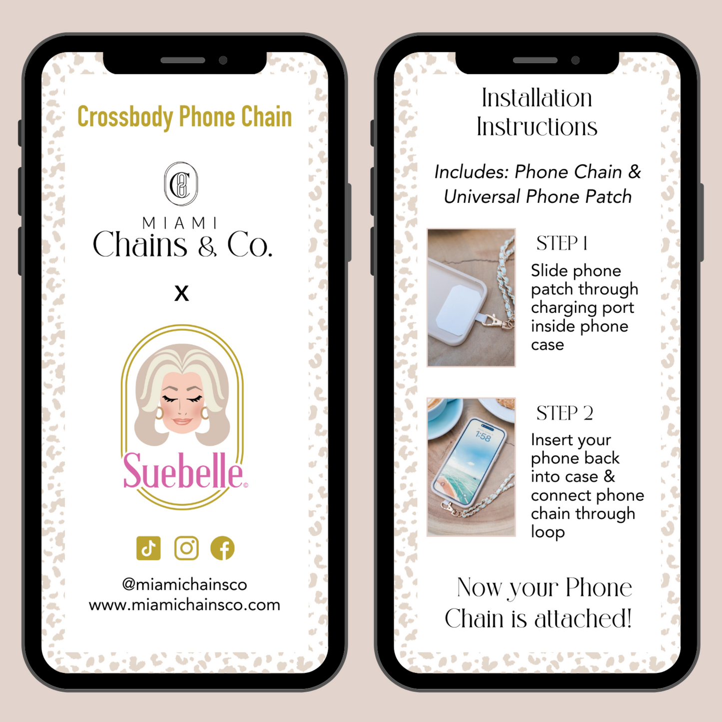 Caviar Noire Crossbody Phone Chain