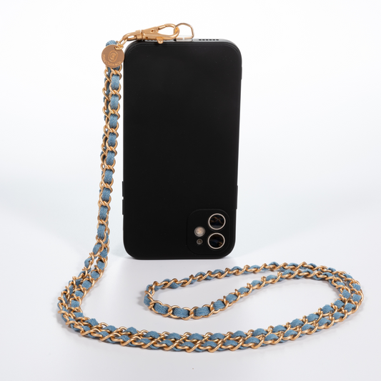 Denim Dream x Matte Gold Crossbody Phone Chain