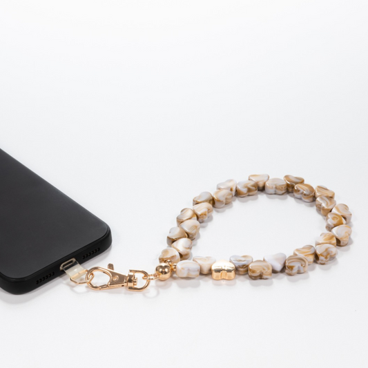 Gingerbread Latte & Hearts Phone Wristlet