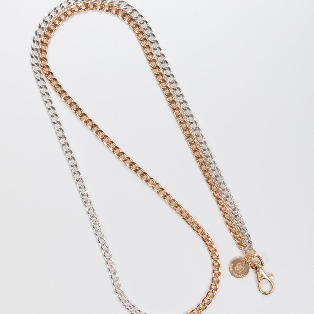 Two Tone Gold N' Silver Crossbody Phone Chain