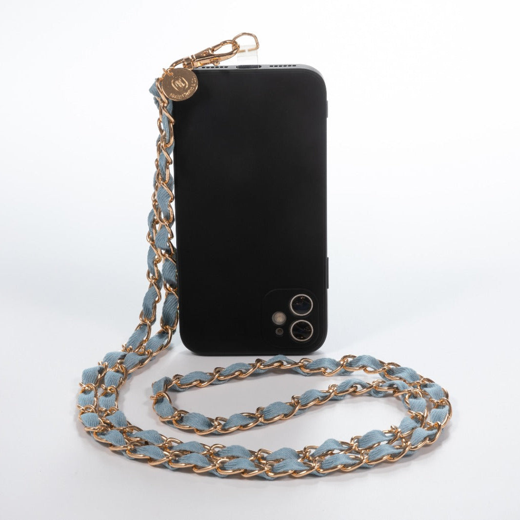 XL Denim Dream x Gold Crossbody Phone Chain