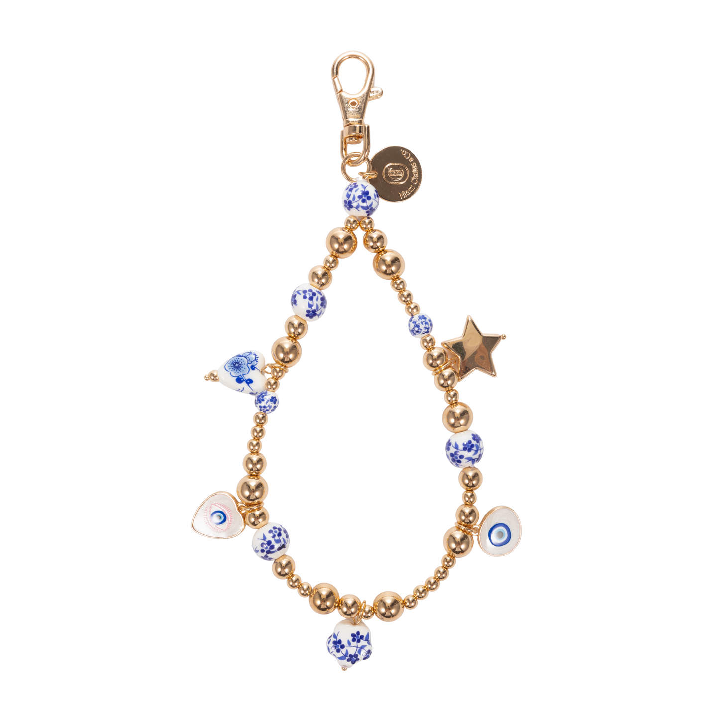 Petal Pop - Gold & Blue Phone Charm