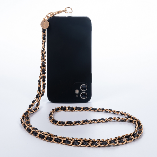Dark Denim x Matte Gold Crossbody Phone Chain