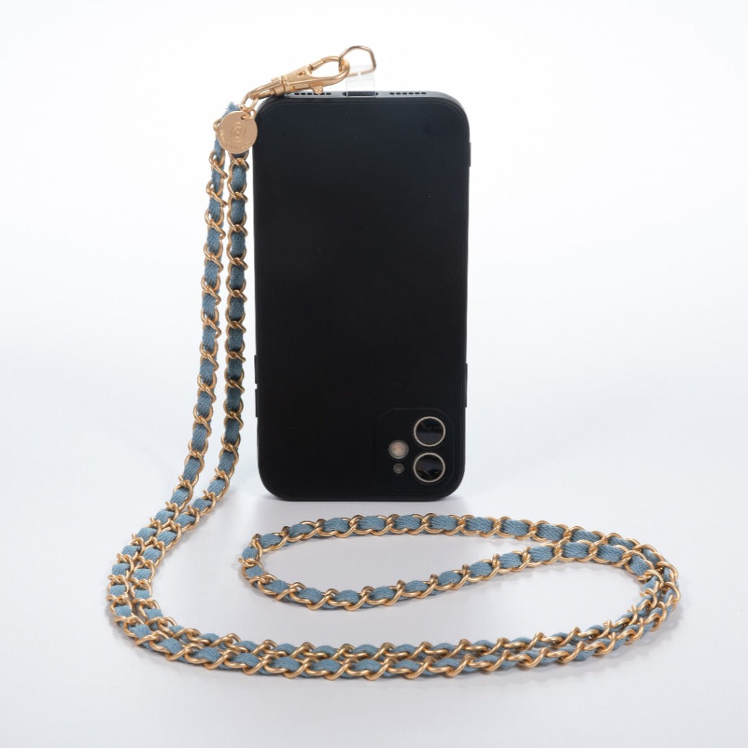 Denim Dream x Shiny Rose Gold Crossbody Phone Chain