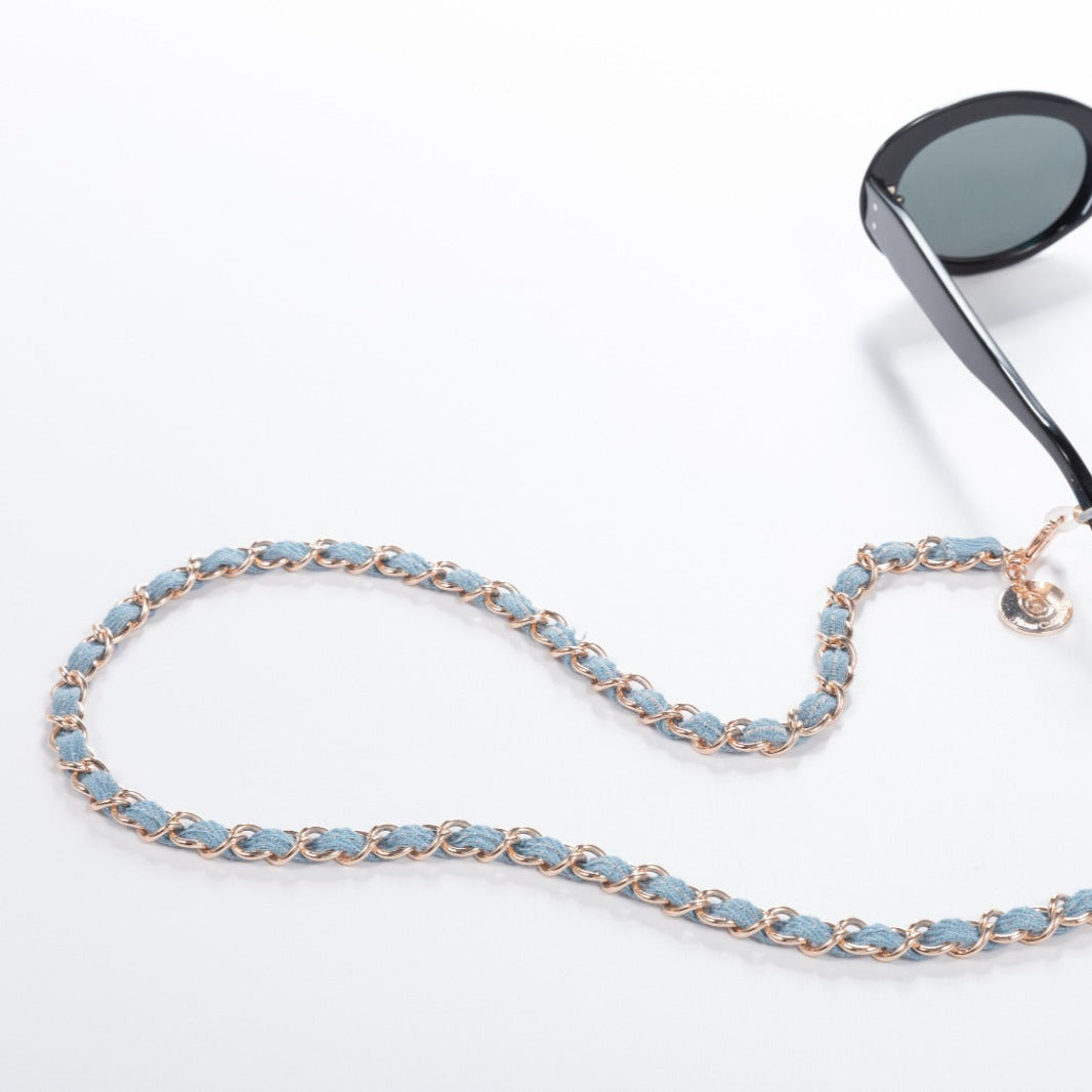 Denim Dream x Shiny Rose Gold Sunglass Chain