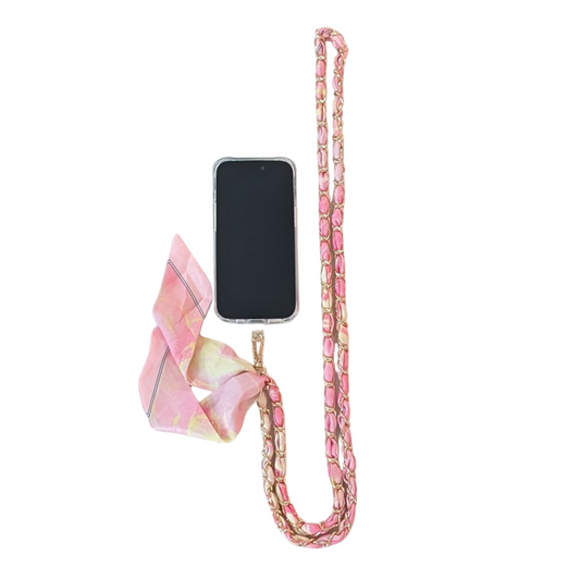 Pink Champagne Crossbody Phone Chain