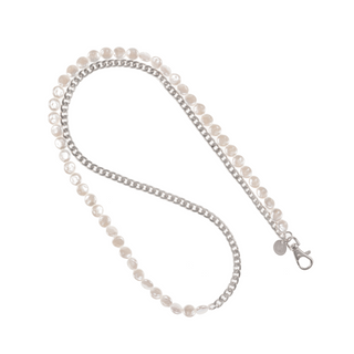 Something About Silver - Matte Silver & Pearl Crossbody Phone Chain