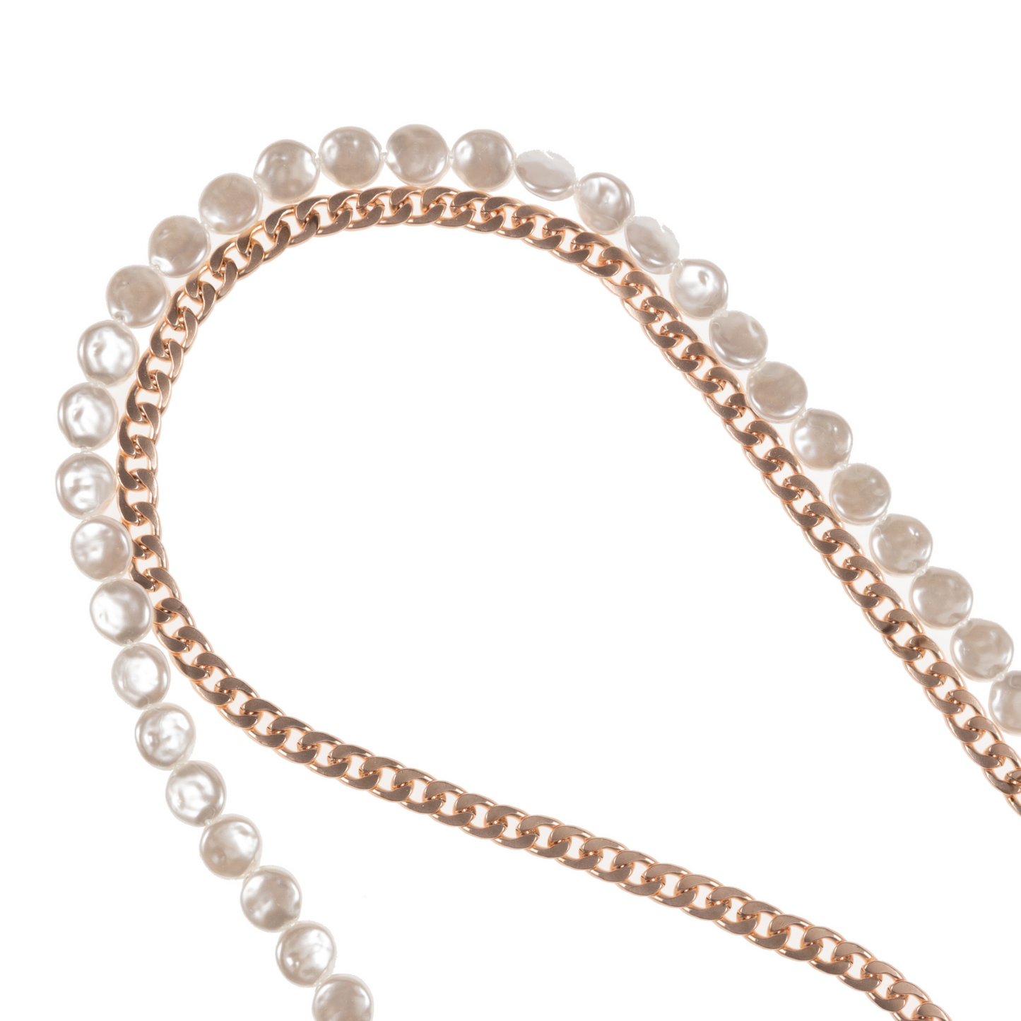 No Way Rosé - Matte Rose Gold & Pearl Crossbody Chain