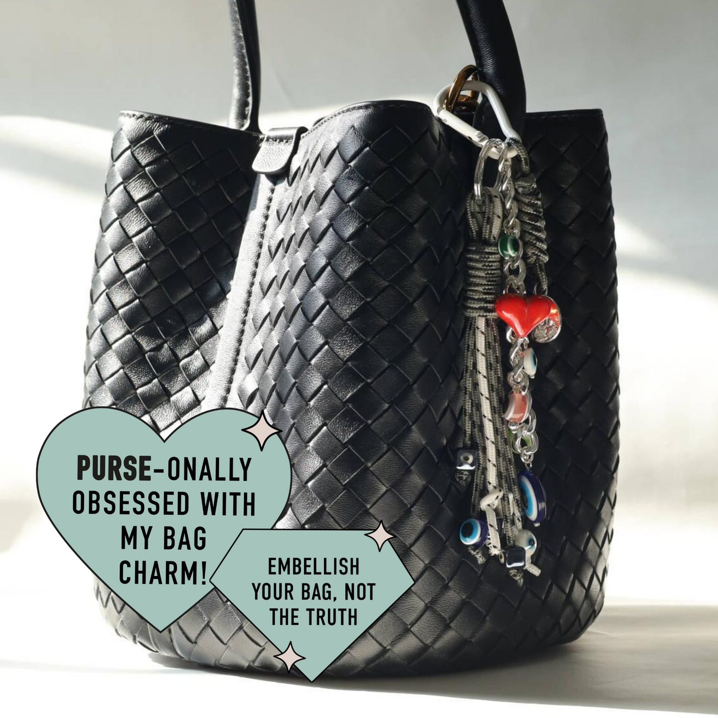 Charcoal Chic Bag Charm