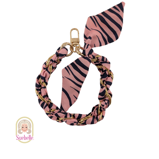 Pink Zebra Twist Phone Wristlet