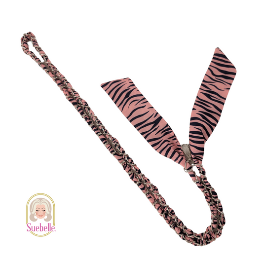 Pink Zebra Twist Crossbody Phone Chain