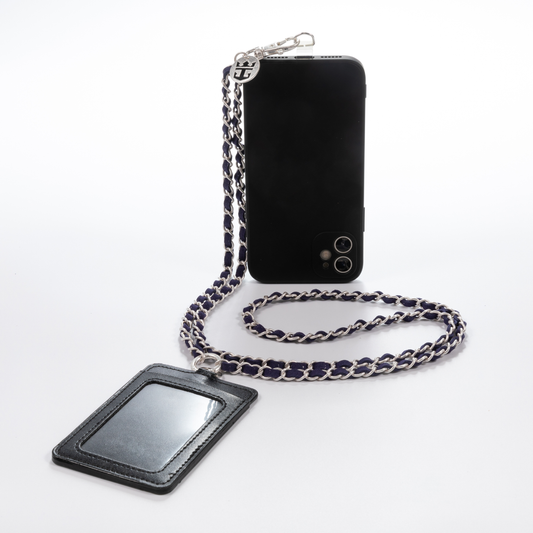 Royal Caribbean Nauti Navy w/Silver Crossbody Phone Chain with seapass