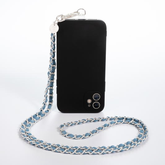 OG Denim Dream x Matte Silver Crossbody Phone Chain