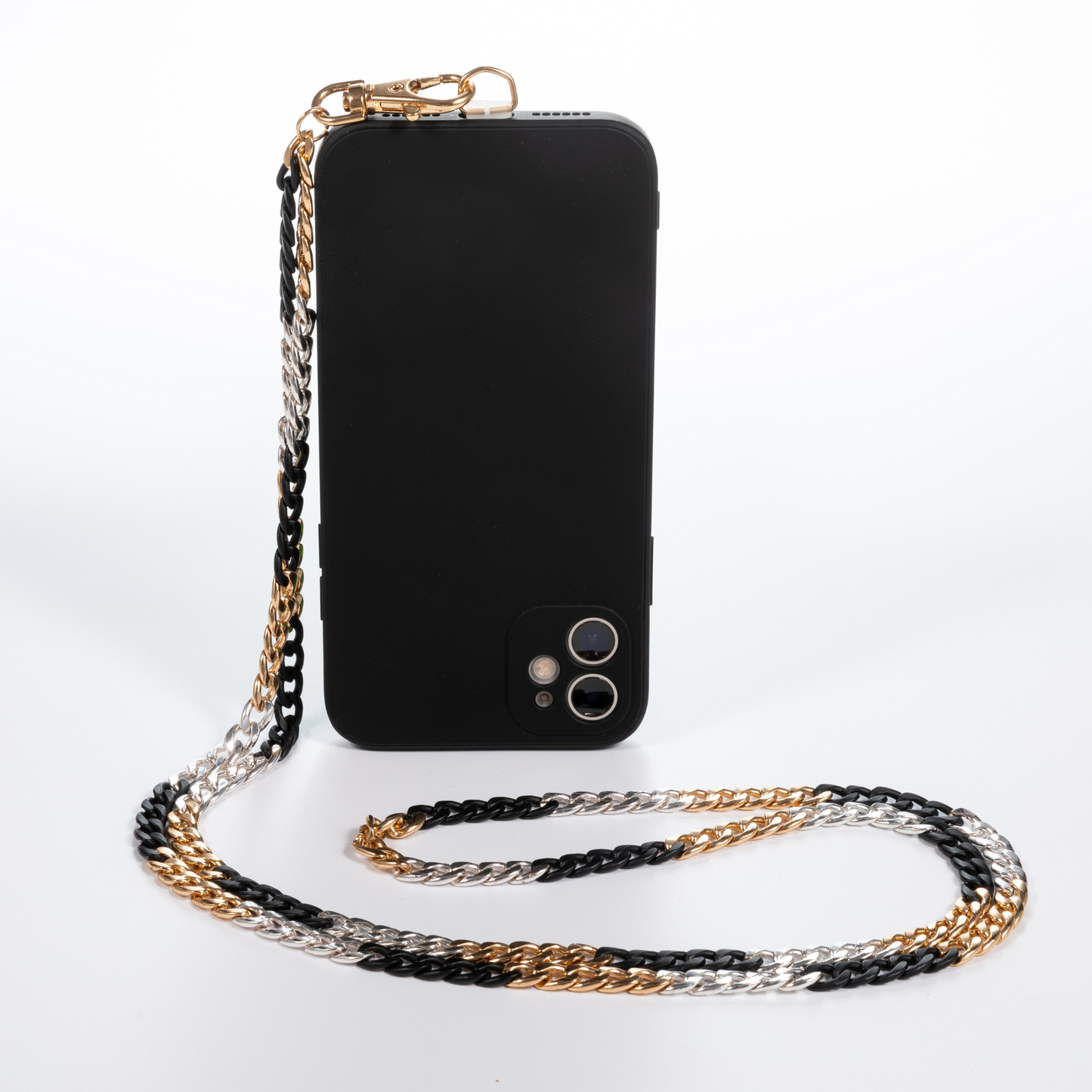 Trifecta Gold/Silver/Black Crossbody Phone Chain