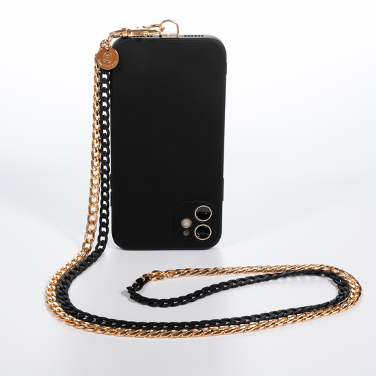 Two Tone Black N' Gold Crossbody Phone Chain