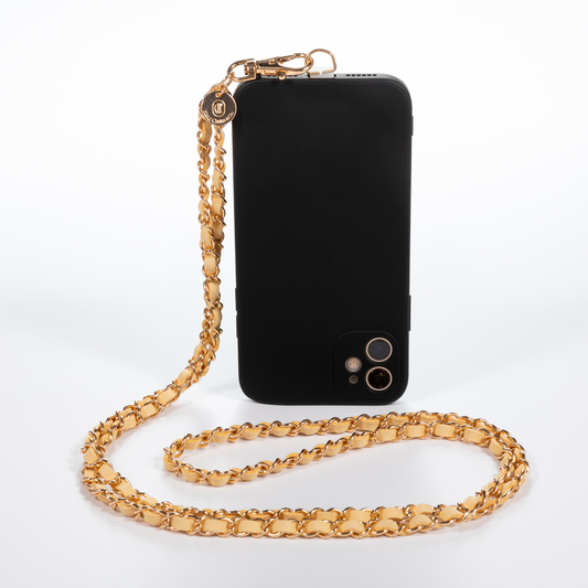 Vanilla Beige + Gold Crossbody Phone Chain