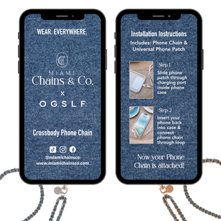 Denim Dream x Matte Gold Crossbody Phone Chain