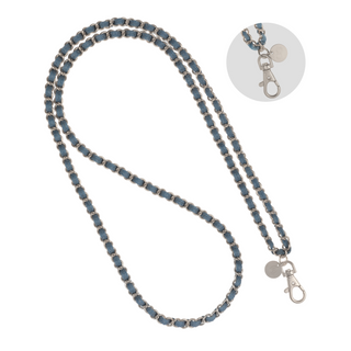 Denim Dream x Matte Silver Crossbody Phone Chain