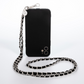 Silver Black Crossbody Phone Chain