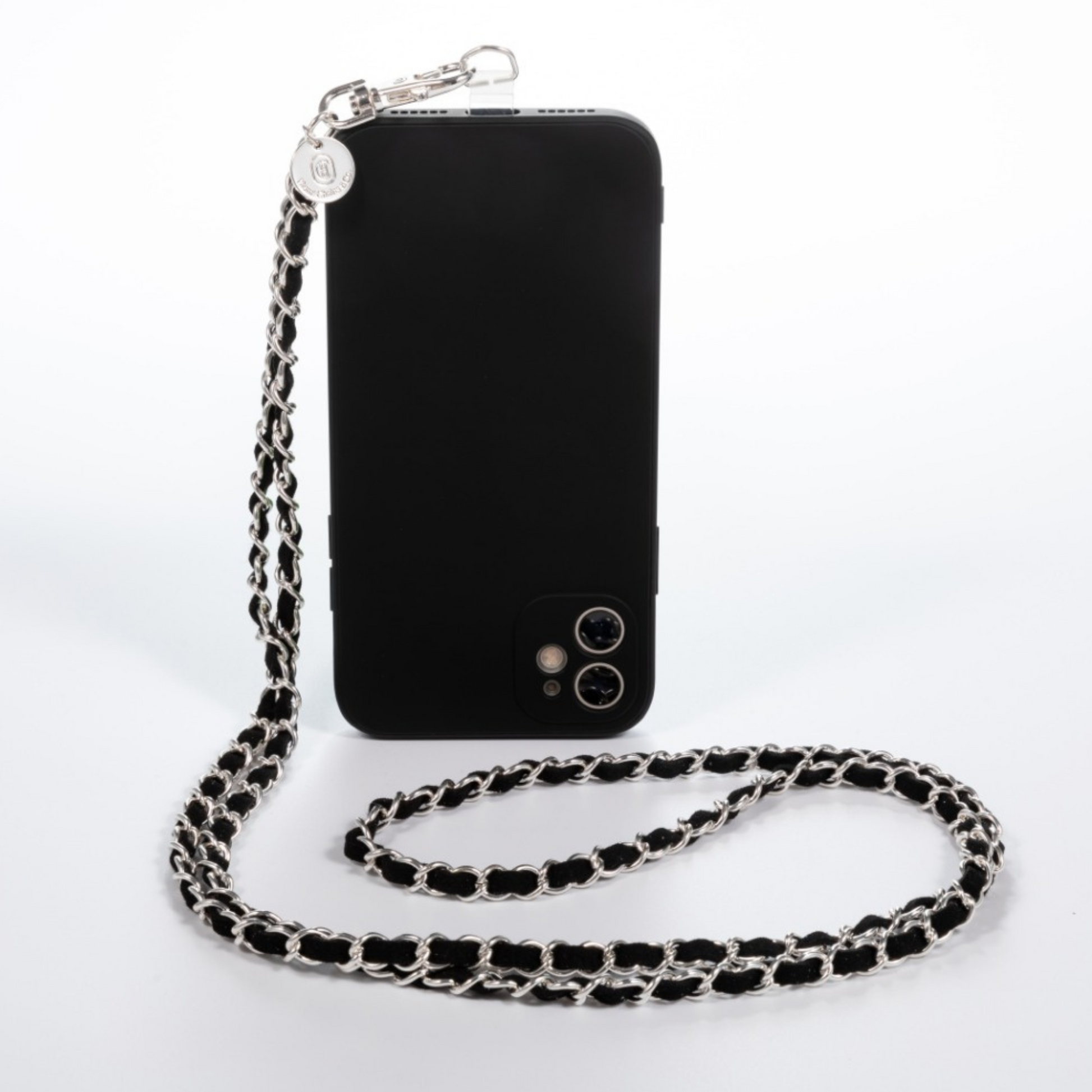 Silver Black Crossbody Phone Chain Silver Black Crossbody Phone Chain