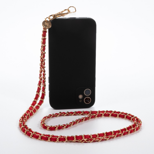 Dark Cherry Red Crossbody Phone Chain