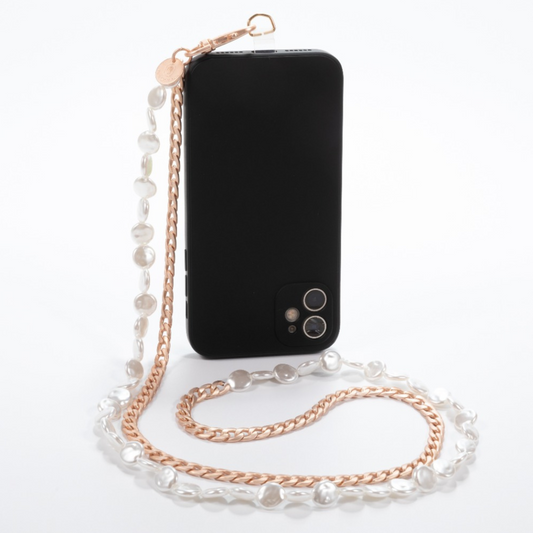 No Way Rosé - Matte Rose Gold & Pearl Crossbody Phone Chain