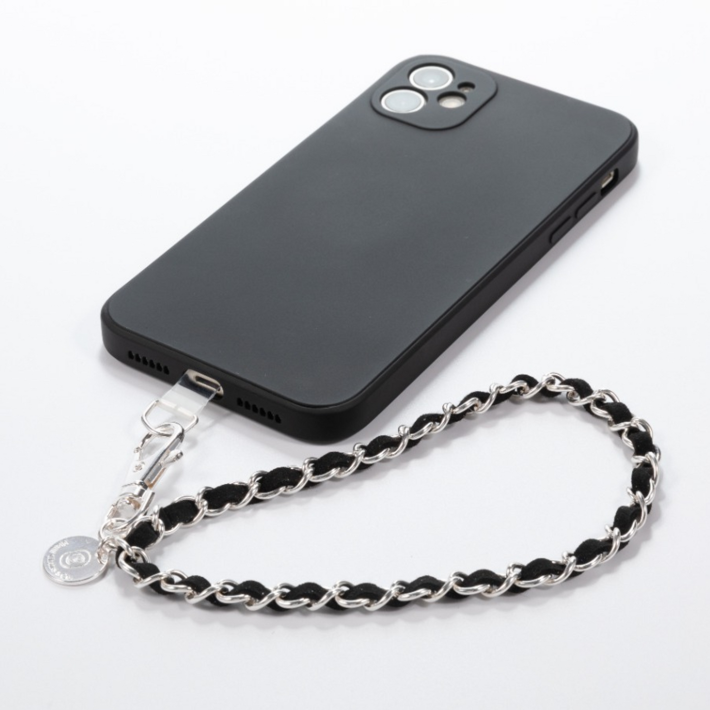 Silver Black Phone Wristlet