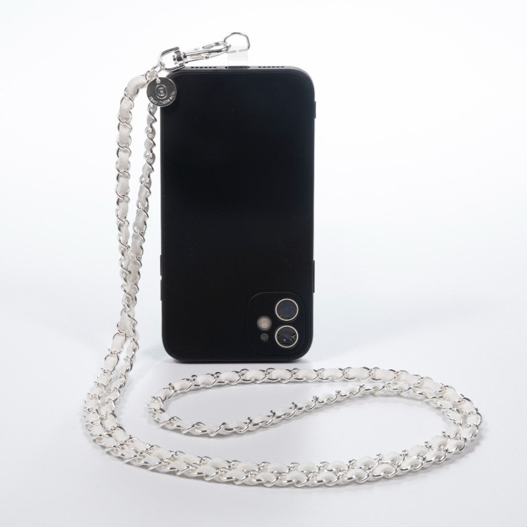 Summer White Silver Crossbody Phone Chain