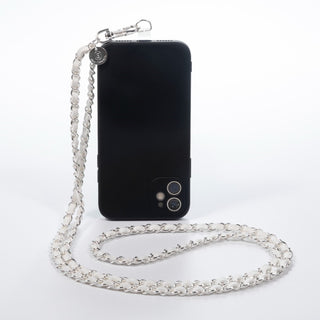 Summer White Silver Crossbody Phone Chain