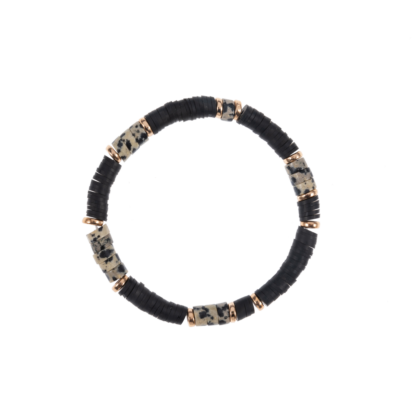 Black Speckled Stone Bracelet